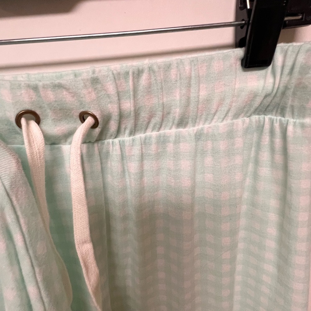HONEY DEW SIZE SMALL LADIES LONG SLEEVE PAJAMA’S MINT GREEN & WHITE CHECKERED - Picture 9 of 11
